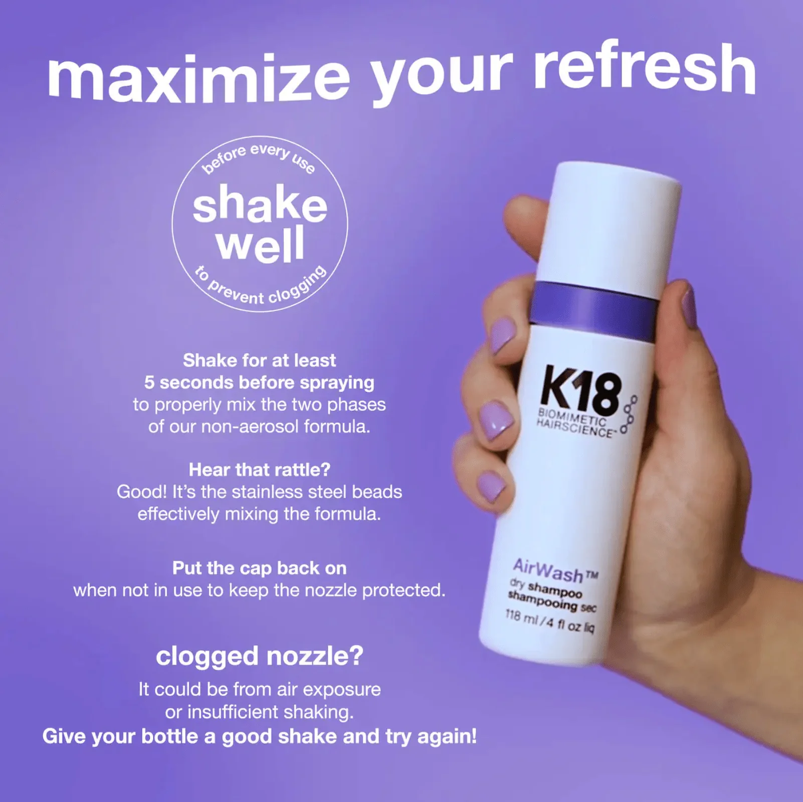 K18 Air Wash Dry Shampoo - Image 5