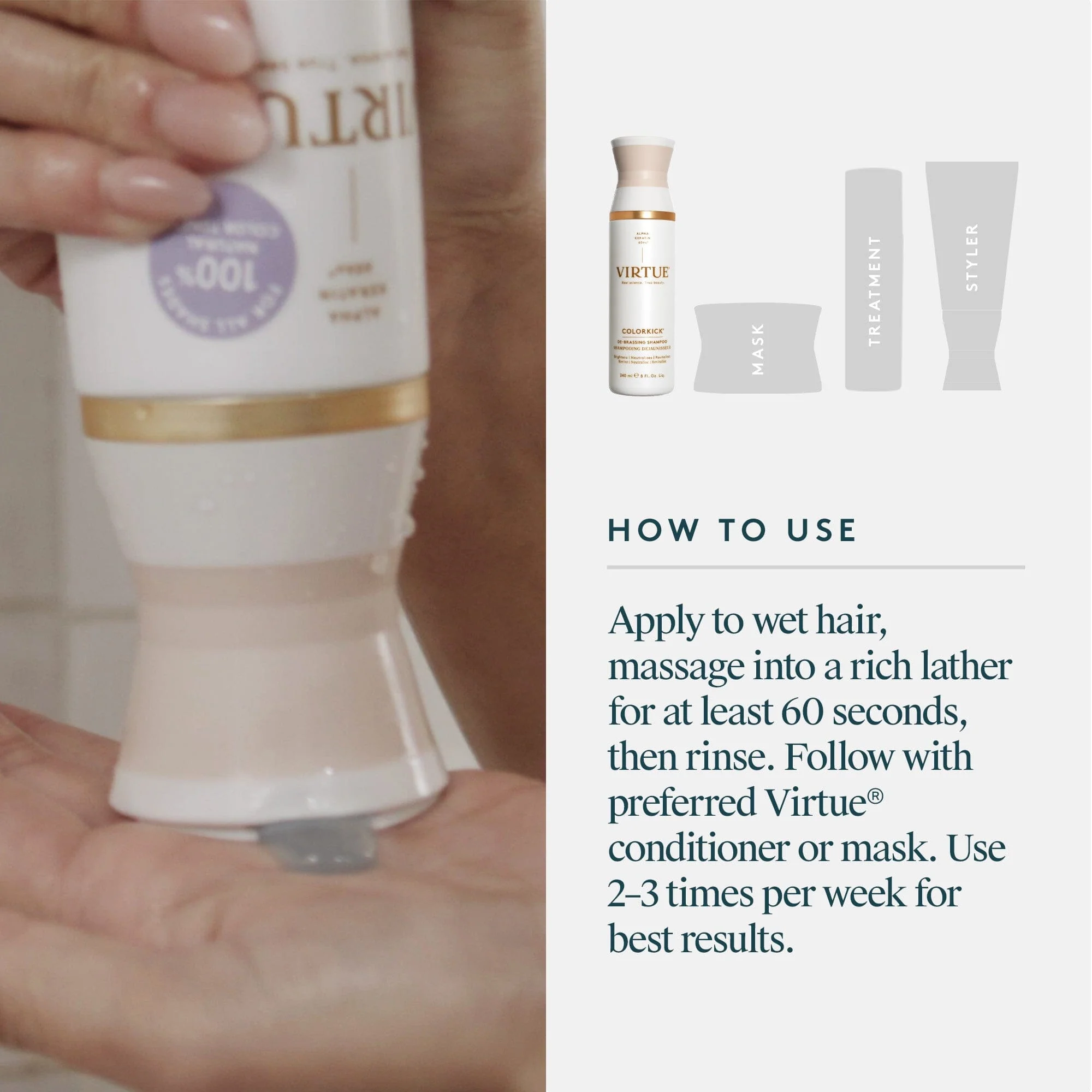 Virtue® COLORKICK® De-Brassing Shampoo - Image 5